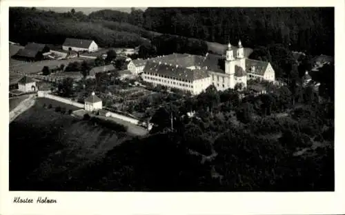 Ak Holzen Allmannshofen in Schwaben, Kloster, Fliegeraufnahme