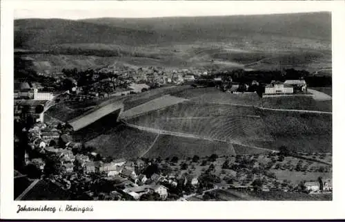 Ak Johannisberg Geisenheim am Rhein Hessen, Landschaftsansicht, Weinberge, Hügel,  Architektur, L