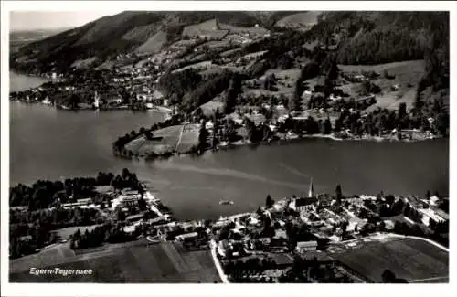 Ak Egern am Tegernsee Oberbayern, Fliegeraufnahme