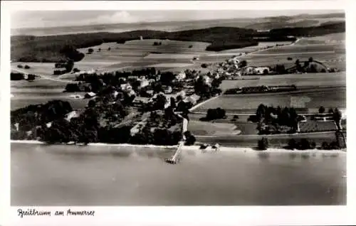 Ak Breitbrunn Herrsching am Ammersee, Luftaufnahme, Ammersee, Felder, Häuser, Wasser