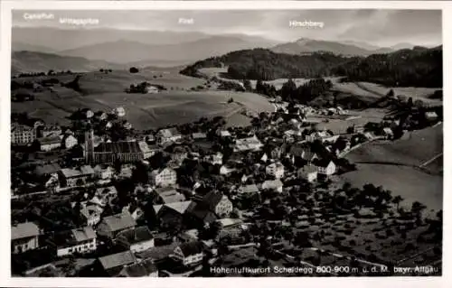 Ak Scheffau Scheidegg im Allgäu, Canisfluh, Mittagspitze, First, Hirschberg, Höhenluftkurort