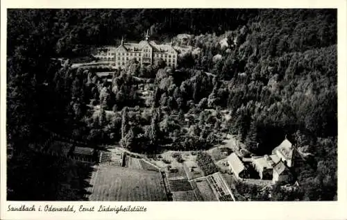 Ak Sandbach Breuberg im Odenwald Hessen, Fliegeraufnahme