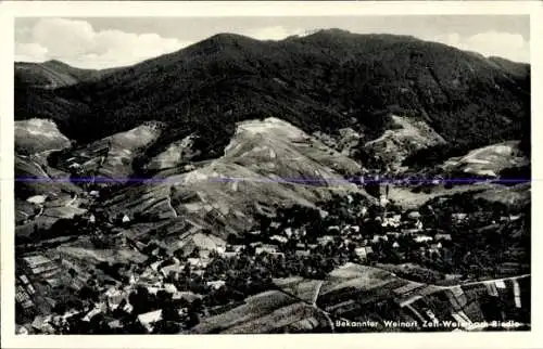 Ak Zell Weierbach Offenburg am Schwarzwald, Fliegeraufnahme