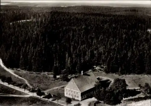 Ak Vöhrenbach im Schwarzwald Baden, Gasthof-Pension Friedrichshöhe, Waldlandschaft,  Architektur