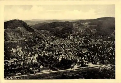 Ak Heppenheim an der Bergstraße, Fliegeraufnahme