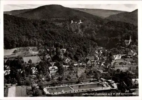 Ak Jugenheim an der Bergstraße Hessen, Fliegeraufnahme