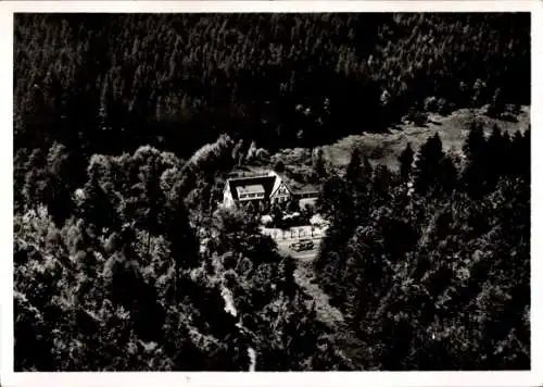 Ak Stuttgart in Württemberg, Waldgasthaus Glemstal, Solitude, Fliegeraufnahme