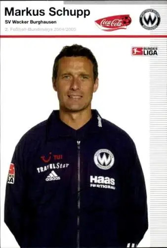 Autogrammkarte Cheftrainer Markus Schupp, SV Wacker Burghausen, Autogramm