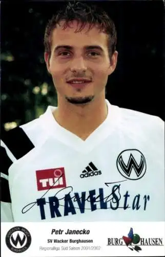 Autogrammkarte Fußballer Petr Janecko, SV Wacker Burghausen, Autogramm
