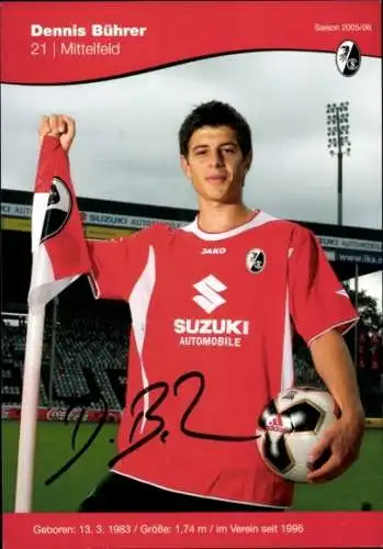 Autogrammkarte Fußballer Dennis Bührer, SC Freiburg, Autogramm