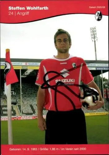 Autogrammkarte Fußballer Steffen Wohlfahrt, SC Freiburg, Autogramm