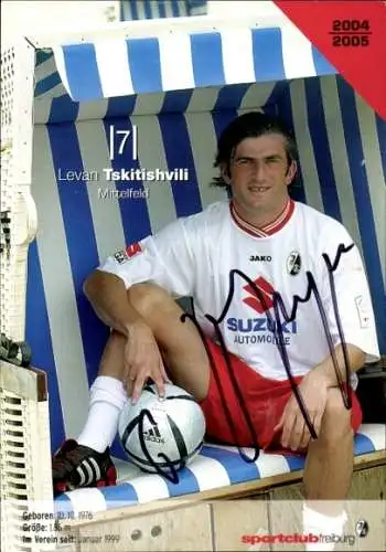 Autogrammkarte Fußballer Levan Tskitishvili, SC Freiburg, Autogramm