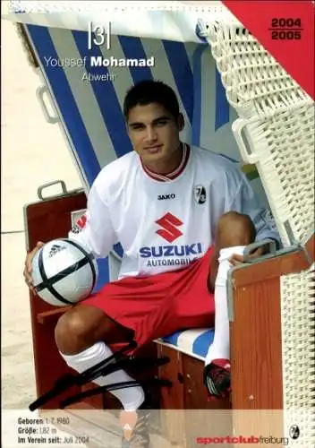 Autogrammkarte Fußballer Youssef Mohamad, SC Freiburg, Autogramm
