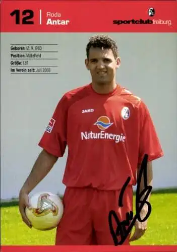 Autogrammkarte Fußballer Roda Antar, SC Freiburg, Autogramm
