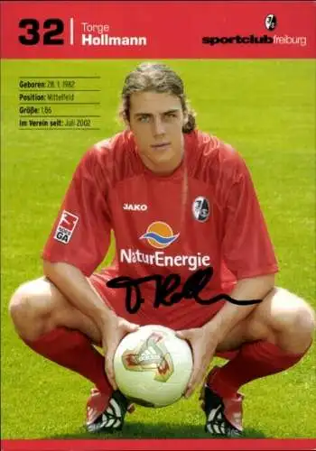Autogrammkarte Fußballer Torge Hollmann, SC Freiburg, Autogramm