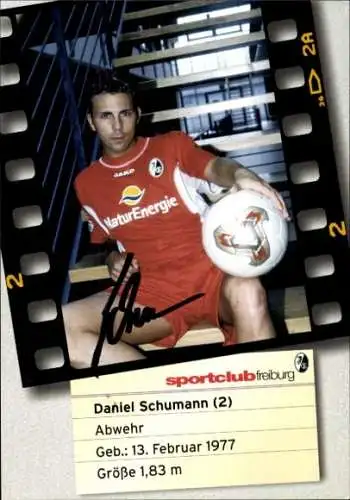 Autogrammkarte Fußballer Daniel Schumann, SC Freiburg, Autogramm