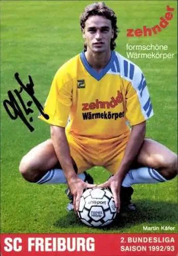 Autogrammkarte Fußballer Martin Käfer, SC Freiburg, Autogramm