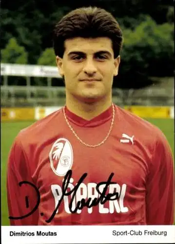 Autogrammkarte Fußballer Dimitrios Moutas, SC Freiburg, Autogramm
