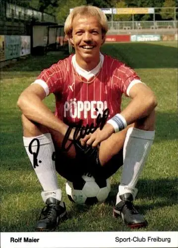 Autogrammkarte Fußballer Rolf Maier, SC Freiburg, Autogramm