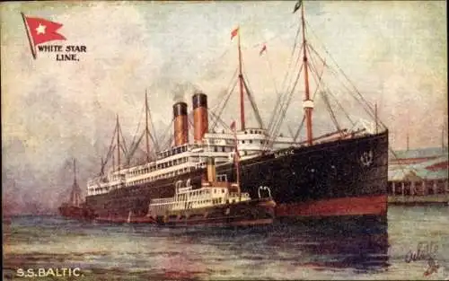 Künstler Ak SS Baltic, White Star Line