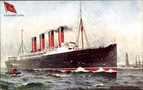 Künstler Ak Dampfer SS Mauretania, Cunard Line