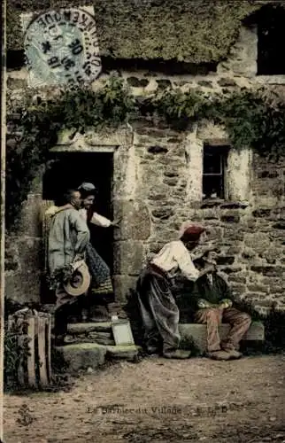 Ak Französische Tracht, Barbier, Wohnhaus