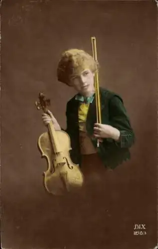 Ak Junge mit Geige