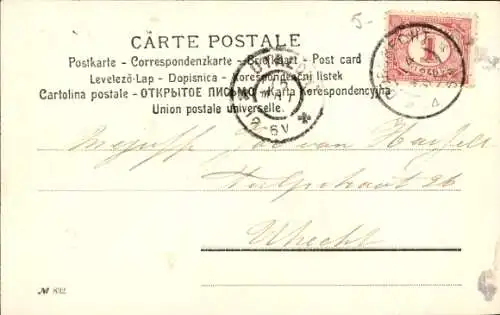 Ak Pärchen mit Schlittschuhen