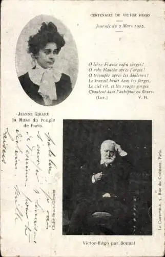 Ak Jeanne Girard, Muse des Volkes von Paris, Victor Hugo von Bonnat.