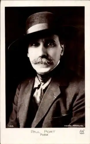 Ak Dichter Paul Fort, Portrait