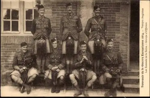 CPA Guerre Europeenne 1914, Troupes Anglaises, Groupe d'Officiers