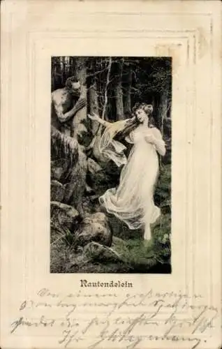 Passepartout Ak Rautendelein, Die versunkene Glocke, Gerhart Hauptmann