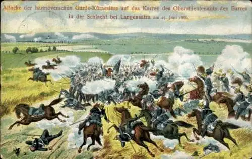 Ak Attacke der hannoverschen Garde-Kürassiere, Schlacht bei Langensalza 1806