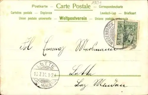 Litho Kitsch, Blumen, Rosen, Windmühle