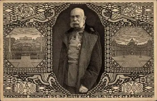 Ganzsachen Ak Kaiser Franz Joseph I., Portrait, Jubiläum 1908