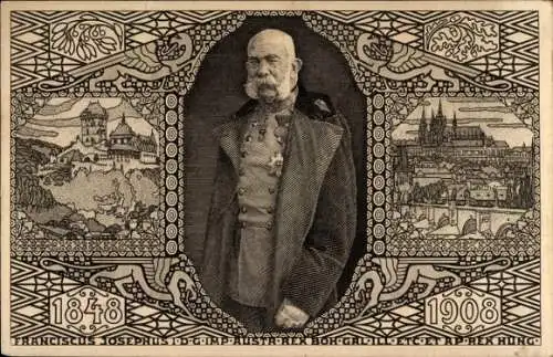 Ganzsachen Ak Kaiser Franz Joseph I., Portrait, Jubiläum 1908