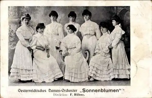 Ak Österreichisches Damen-Orchester Sonnenblumen, Direktion F. Höhne