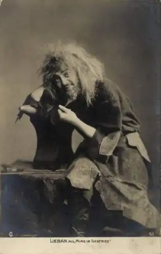 Ak Opernsänger Lieban, als Mime in Richard Wagners Oper Siegfried