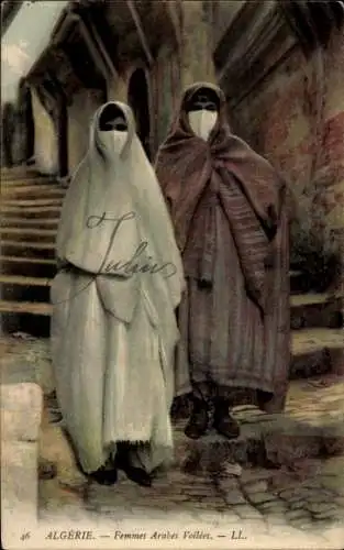 CPA Algérie, Femmes Arabes Voilées
