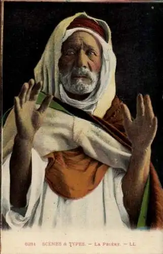 CPA Maroc, Scenes et Types, Priere