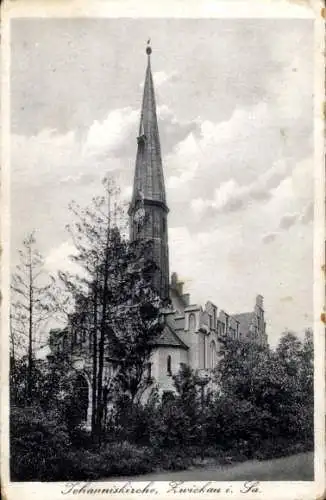 Ak Zwickau in Sachsen, Blick auf die Johanniskirche