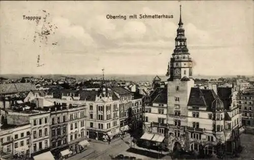 Ak Opava Troppau Region Mährisch Schlesien, Oberring, Schmetterhaus, historische Gebäude, Stad...