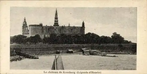 Ak Helsingør Helsingör Dänemark, Kronborg Slot, Schloss, Schloss  Legende von Hamlet, Wasseransic