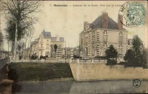 Ak Montargis Loiret, 7.  Avenue de la Gare, Blick auf den Loing, Gebäude