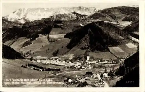 Ak Veitsch Steiermark, Dorf  Magnesitabbau, Hohe Veltsch, Berge, Täler, 1982 m