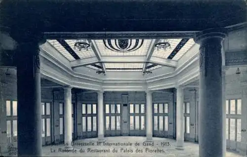 Ak Gand Gent Ostflandern, Exposition Universelle 1913, Restaurant, elegante Architektur, große Sä