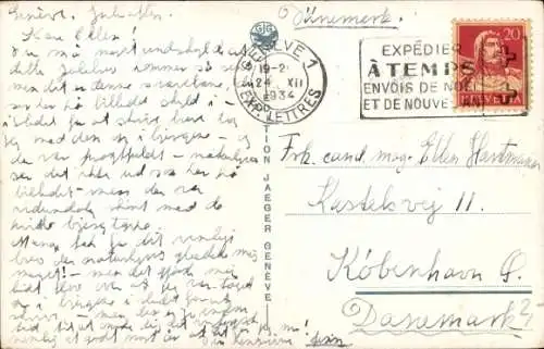 Ak Genève Genf Schweiz, Panoramablick auf  den Genfersee, Seilbahn zum Salève