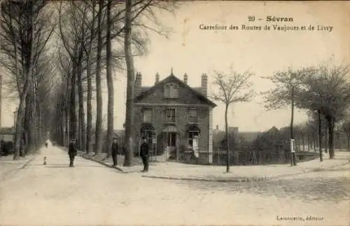 Ak Sevran Livry Seine-Saint-Denis, Carrefour des Routes de Vaujours et de Livry