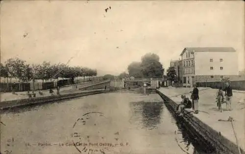 Ak Pantin Seine Saint Denis, Kanal, Pont Delizy