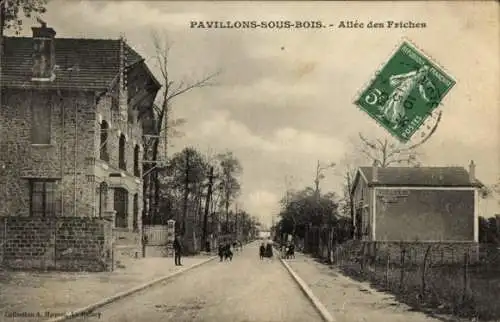 Ak Les Pavillons sous Bois Seine-Saint-Denis, Allee des Friches